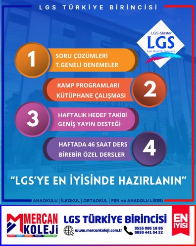 Mercan Koleji Malatya Ortaokulu LGS Hazırlıkta En İyi Ortaokul.