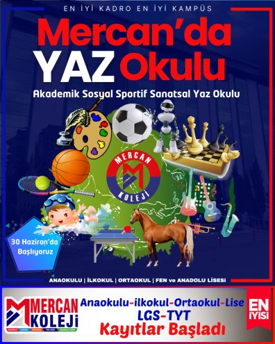 Mercan Koleji Malatya Yaz Okulu Kurs Programı Anaokulu, İlkokul, Ortaokul ve Lise